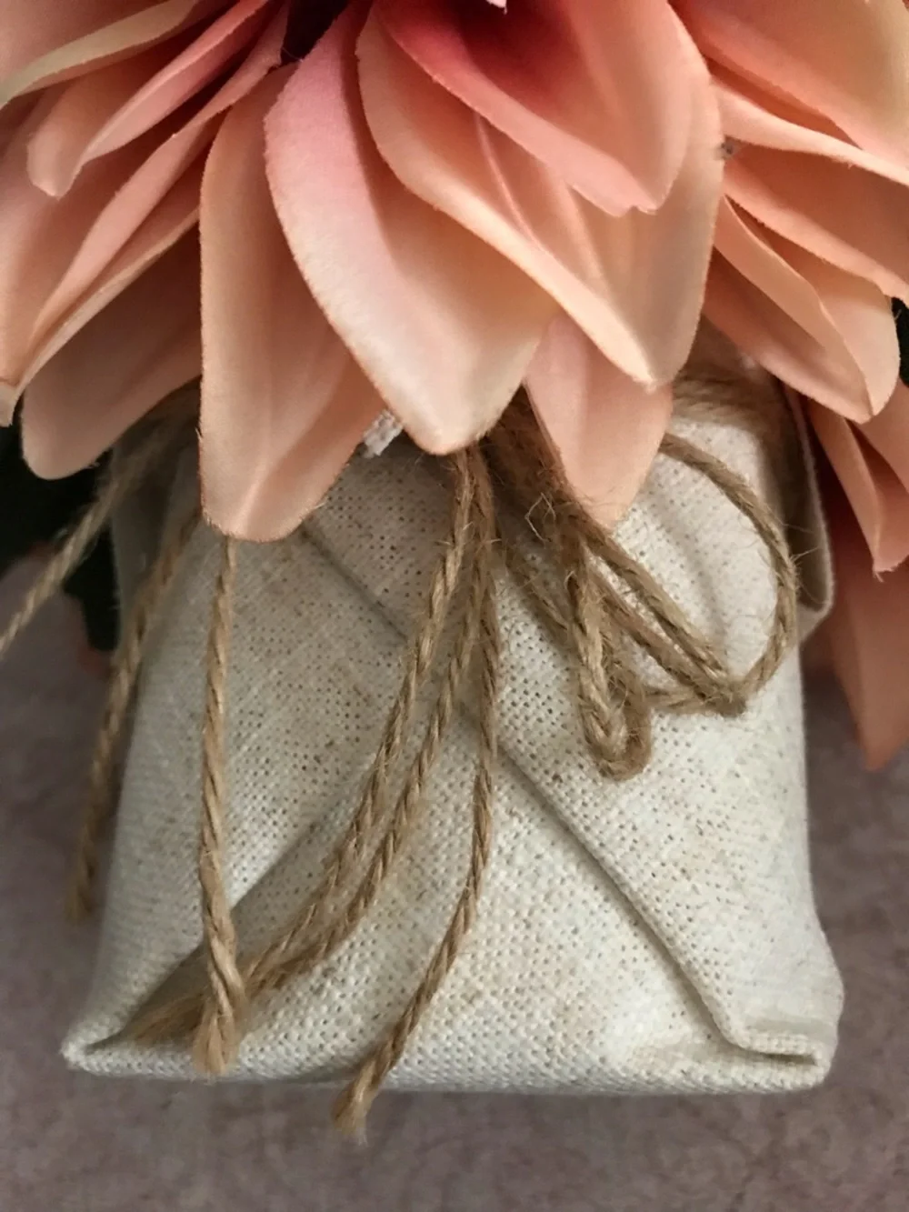 Beautiful Peach Dahlia Faux Floral Arrangement